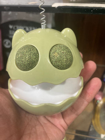 πΎ Catnip Ball Toy β Interactive Cat Teaser with Catnip Eyes