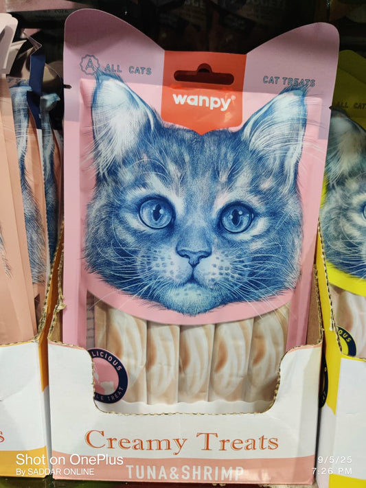 🐾 Wanpy Treat Tuna & Shrimp – Irresistible Seafood Delight for Cats!